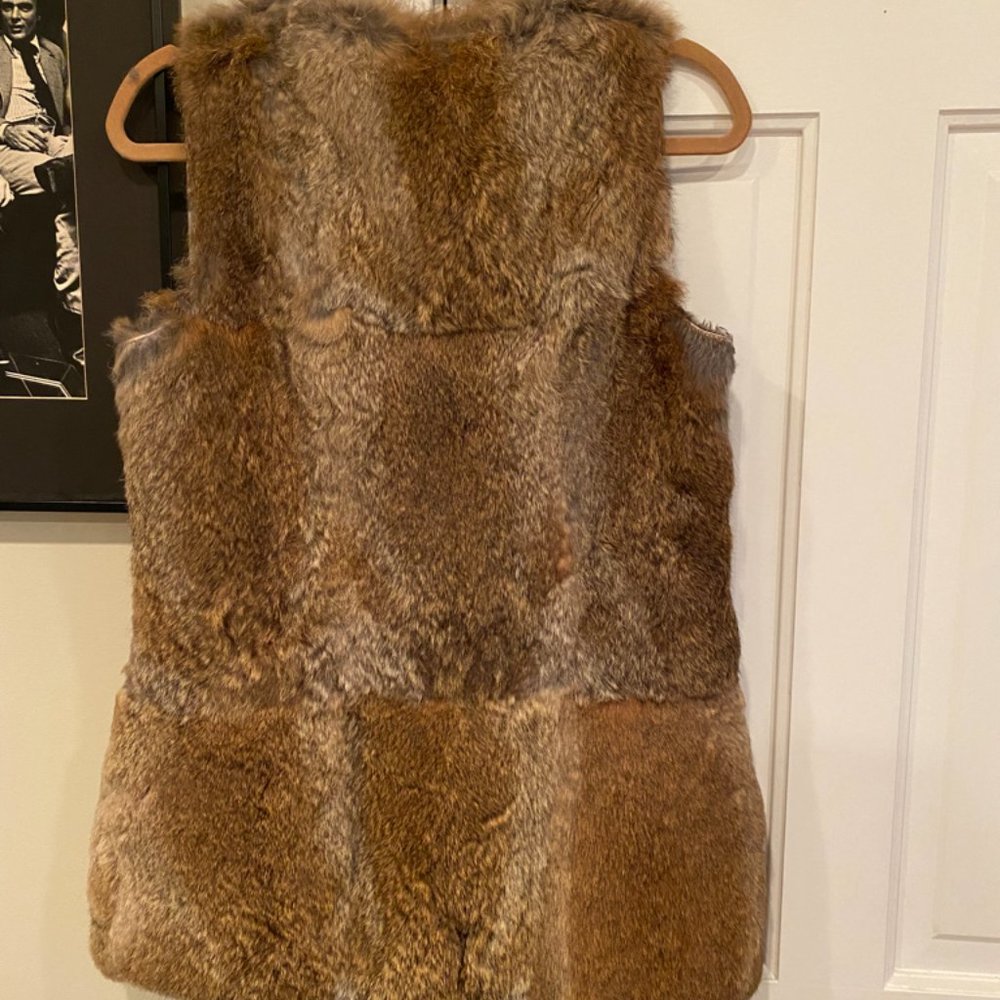 La Rok Luxe Brown Rabbit Fur Vest - Picture 6 of 6